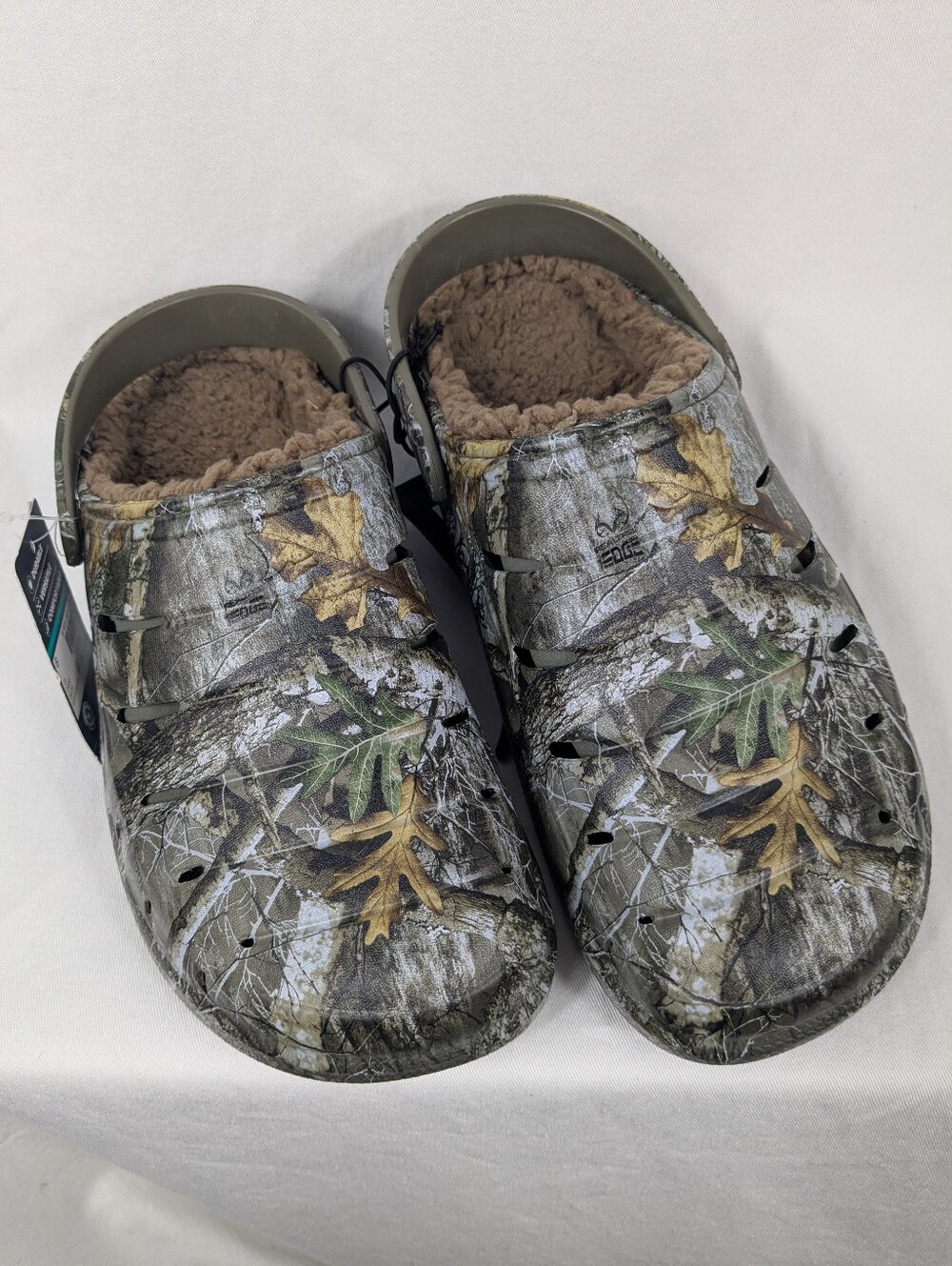 Rugged Shark Real Tree Men's FAUX SHERPA LINED Camouflage Clogs SIZE 8 NEW
